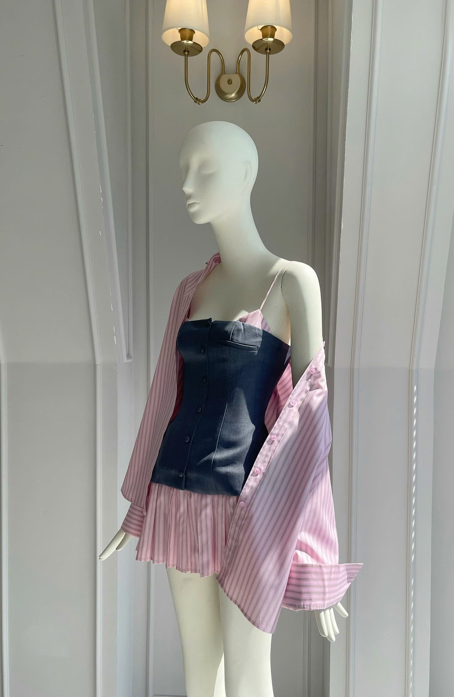 Pleated Dress & Button-up matching set