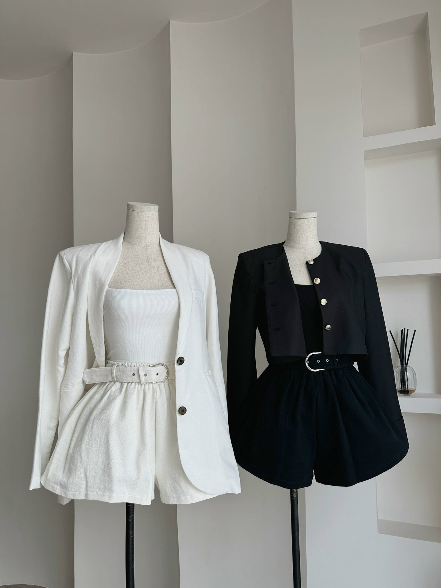 Pleated Shorts & Belt