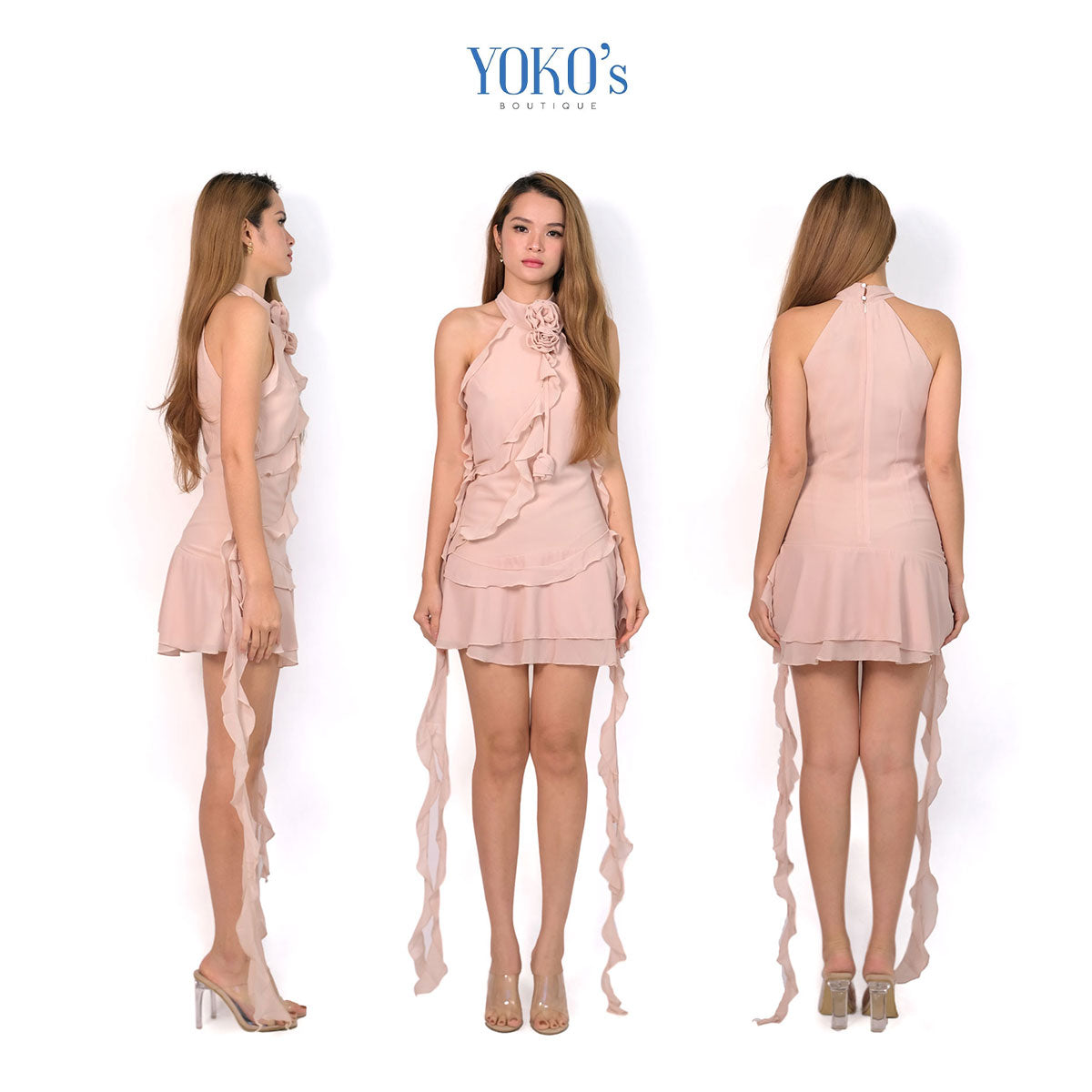 Rosette Healter Mini Dress