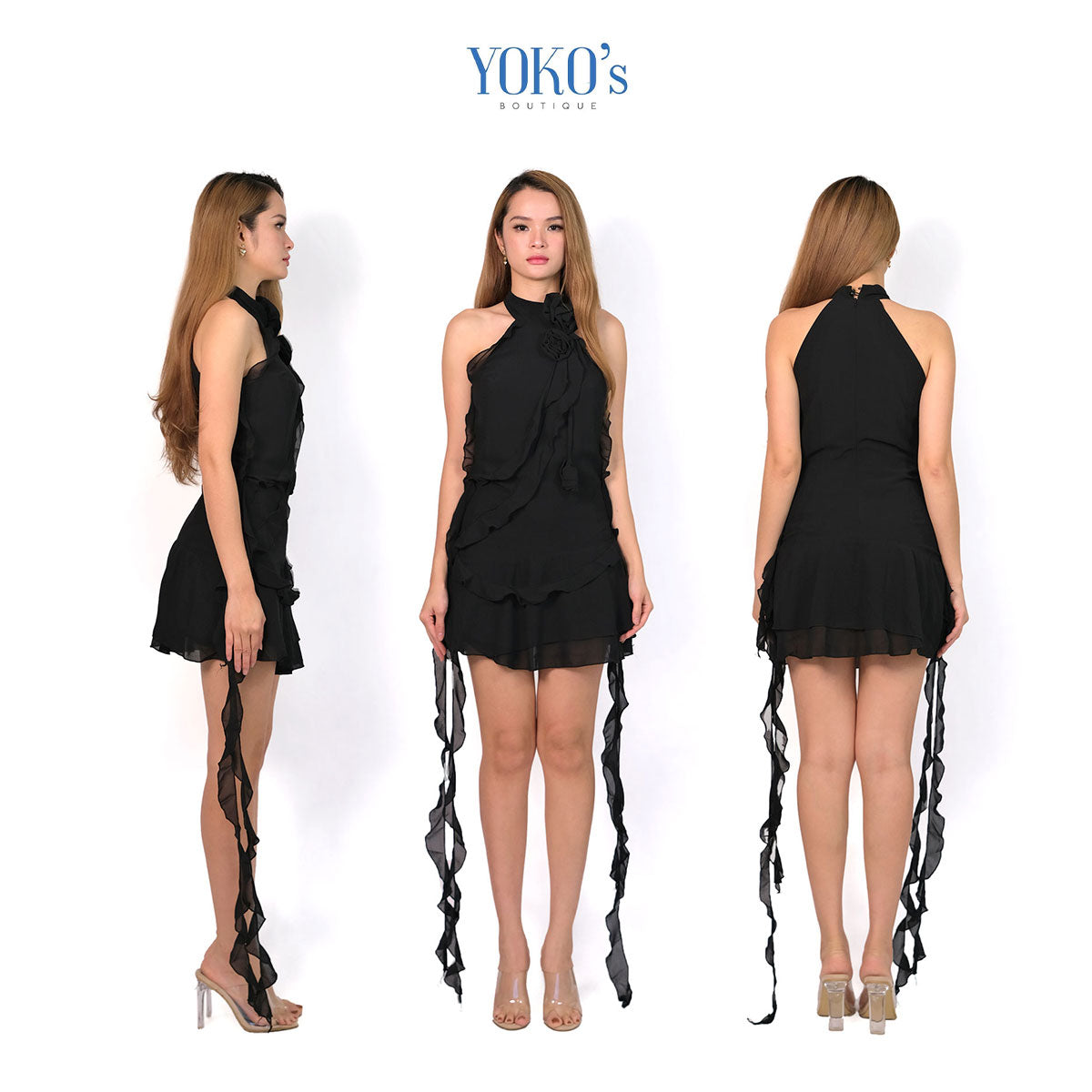 Rosette Healter Mini Dress