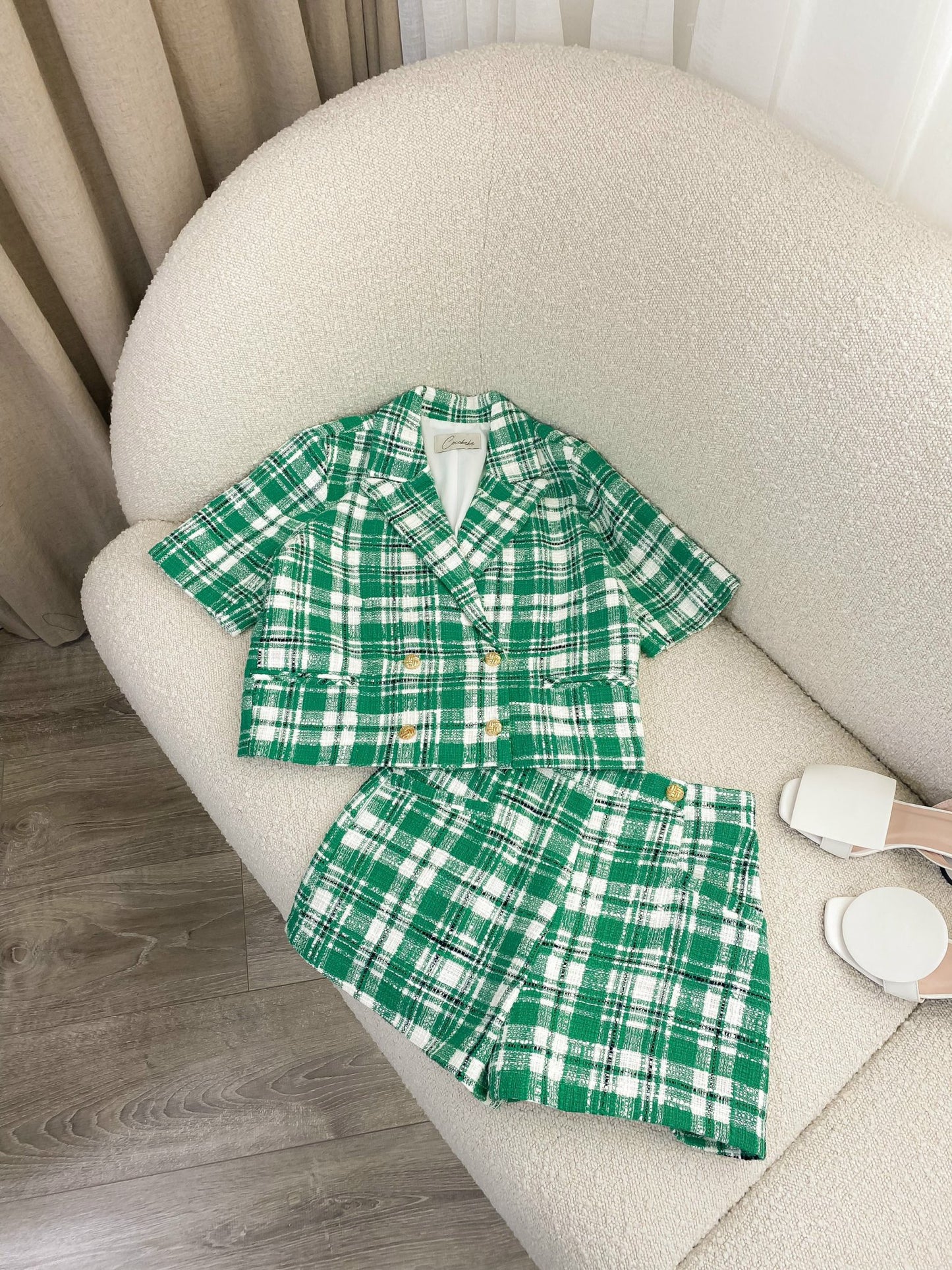 Tweed Cropped Button Top & Shorts