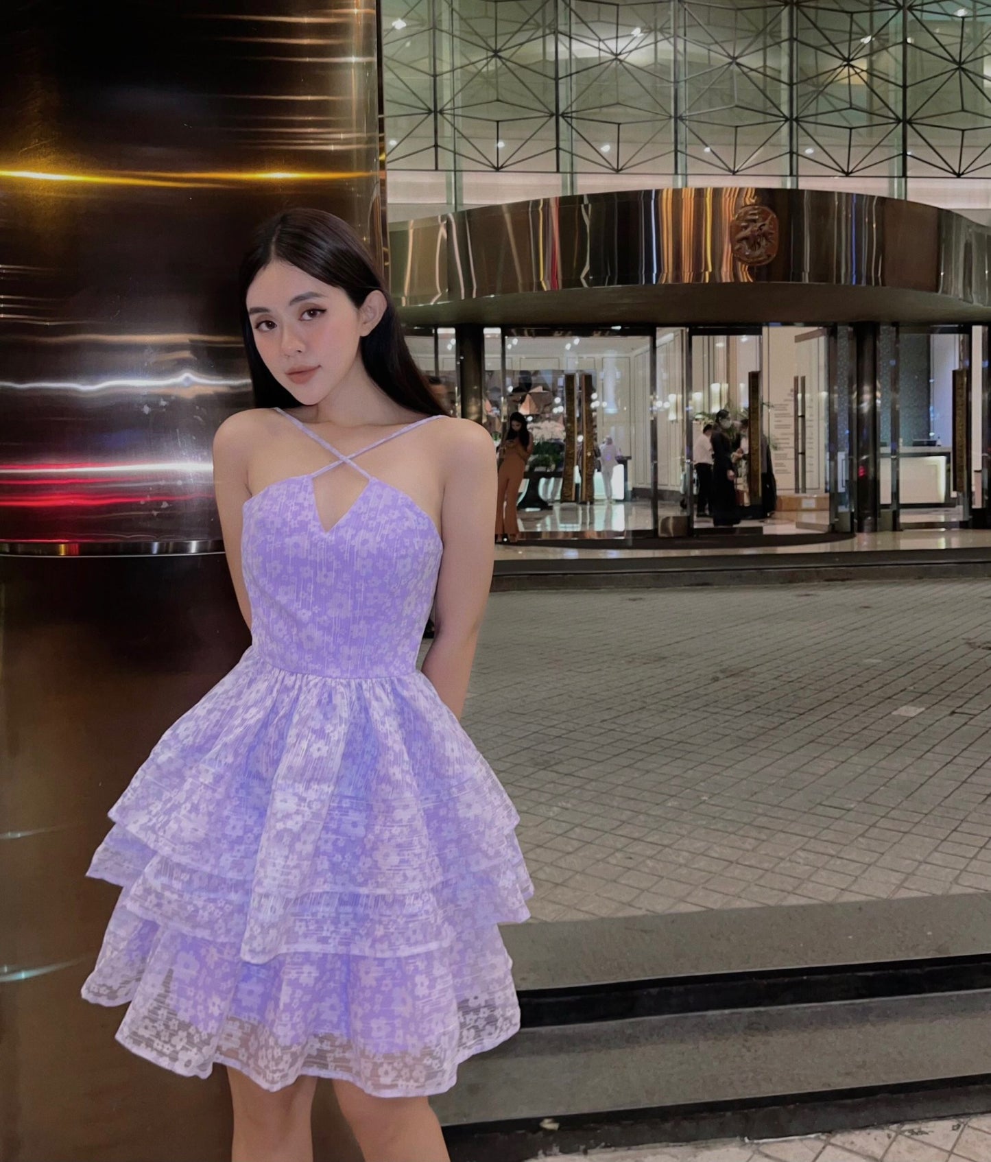 Sheer Ruffle Dress