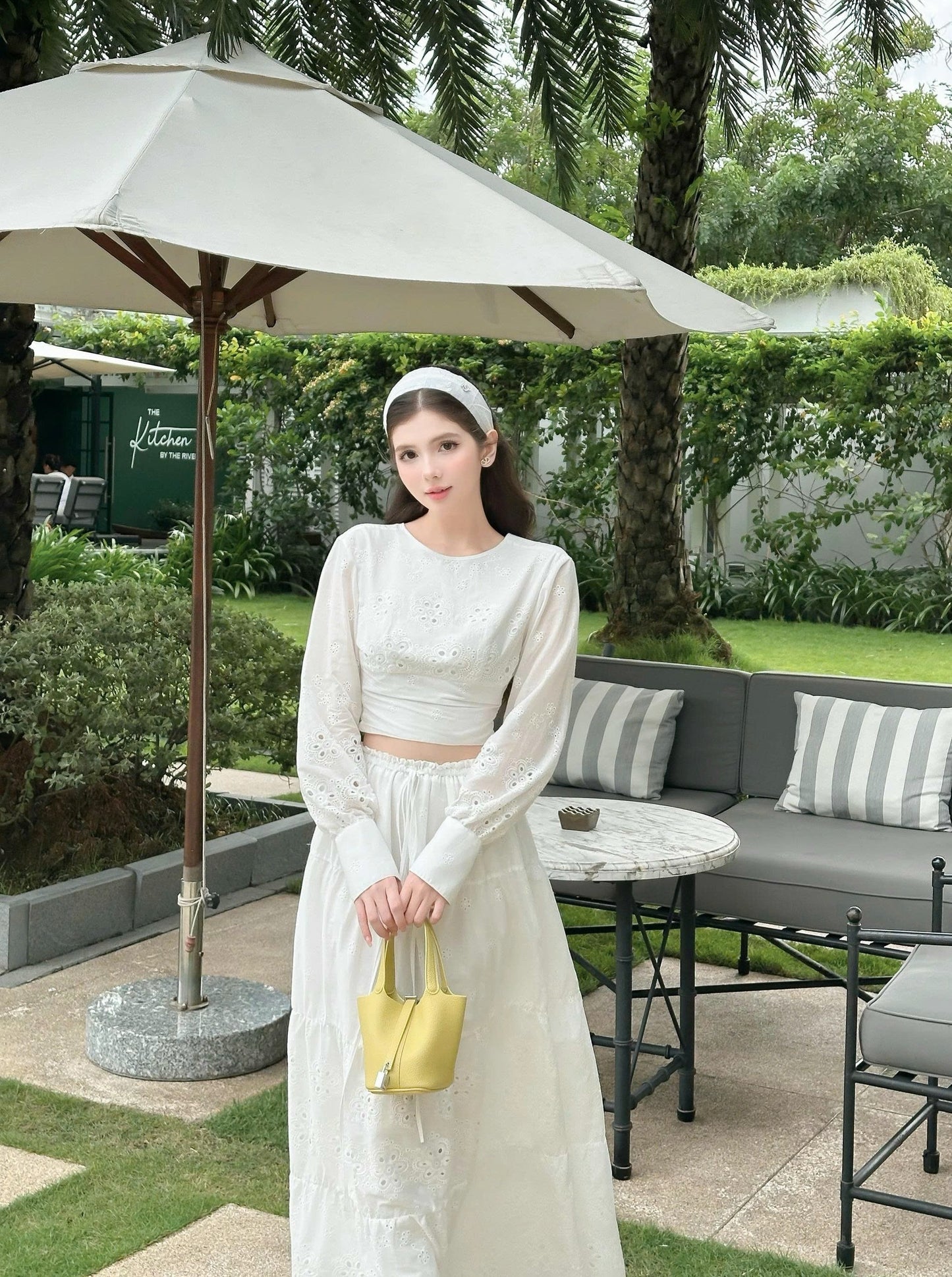 Open-Back Top & Maxi Skirt Set
