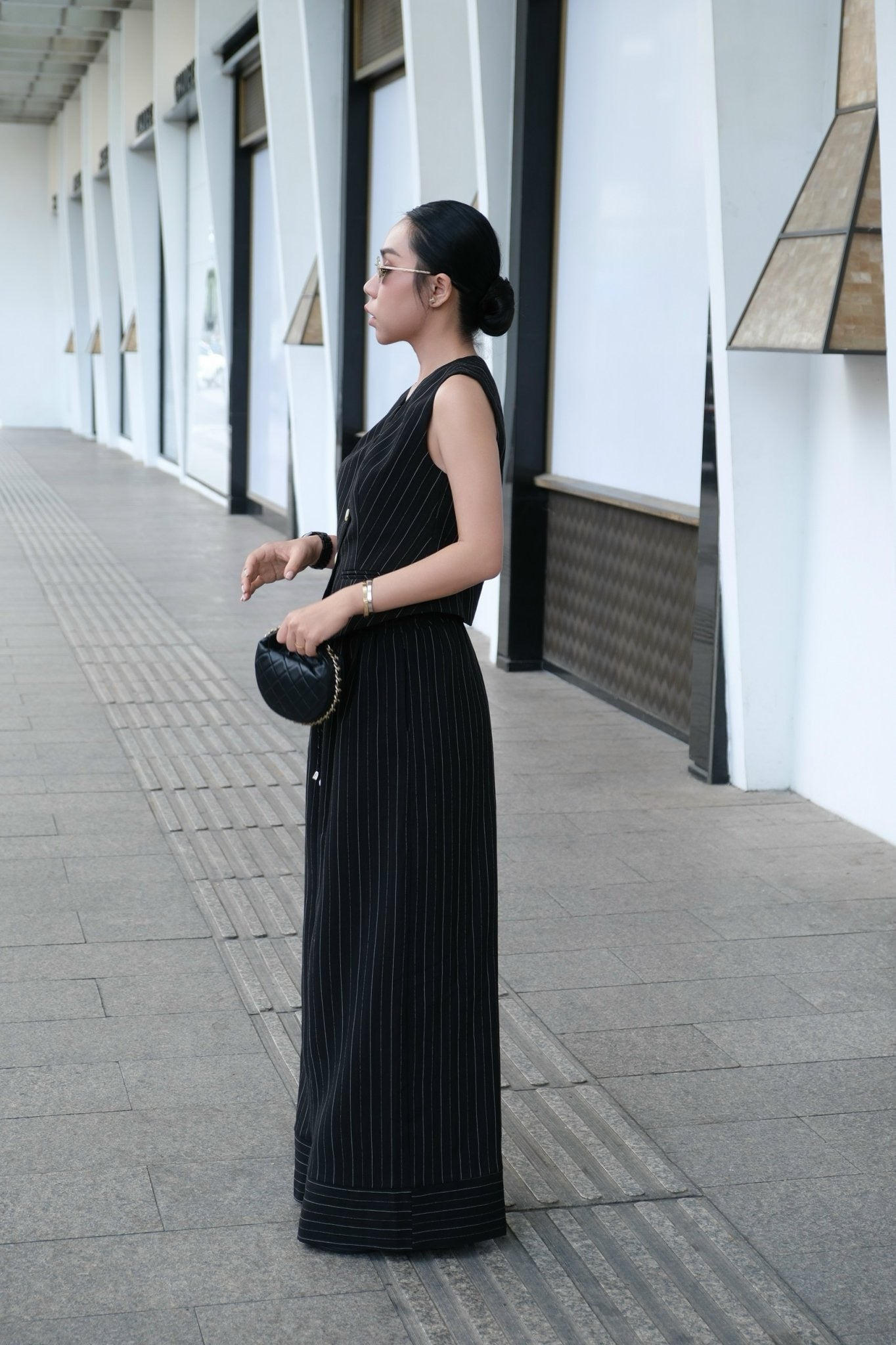 Tailored vest & Wide-leg pants set