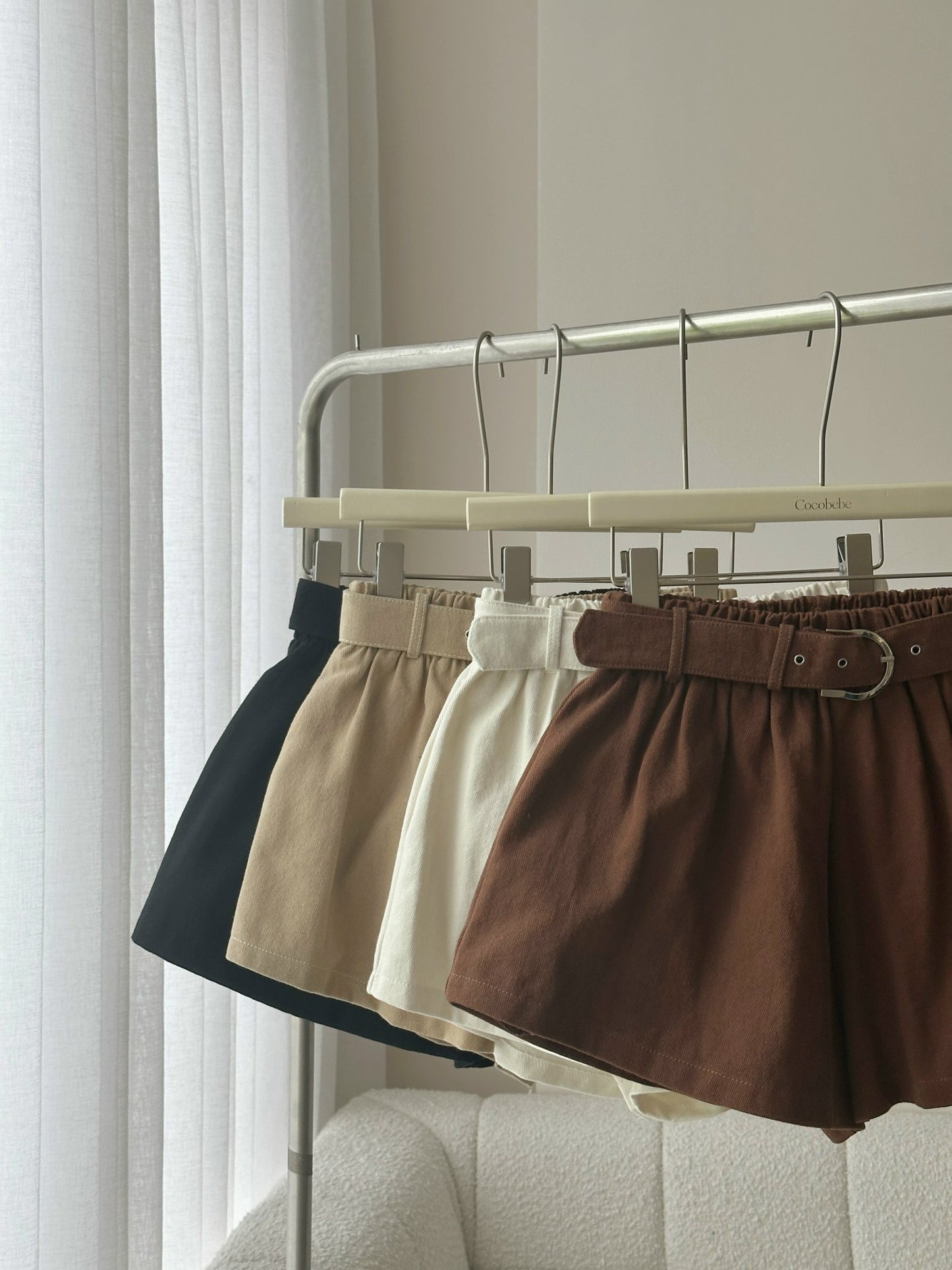 Pleated Shorts & Belt