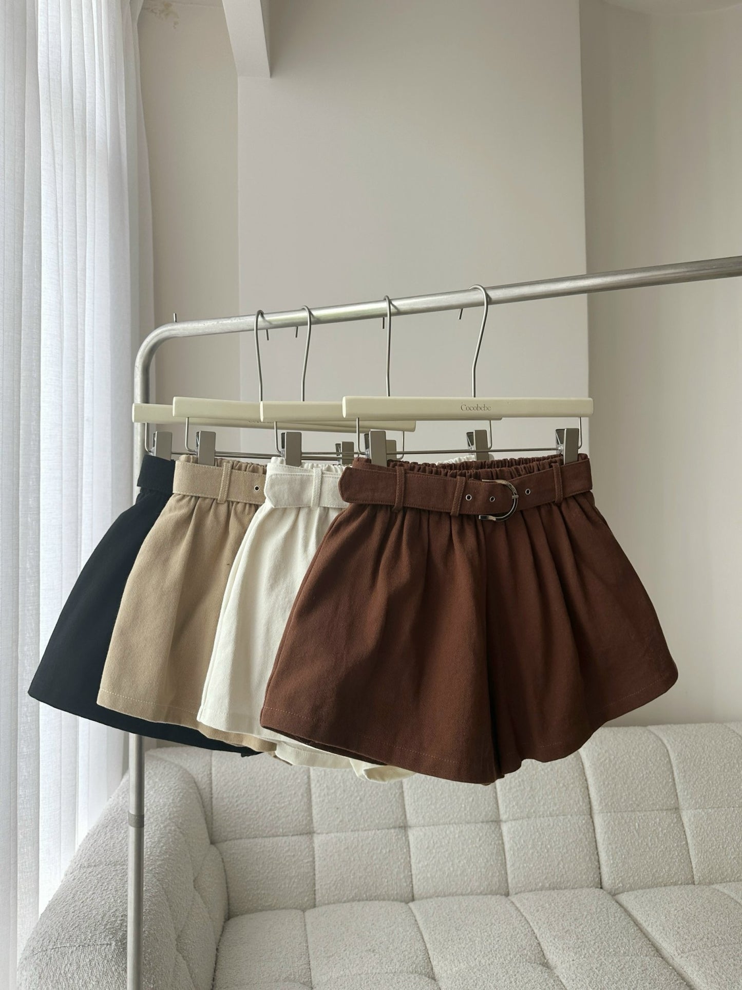 Pleated Shorts & Belt