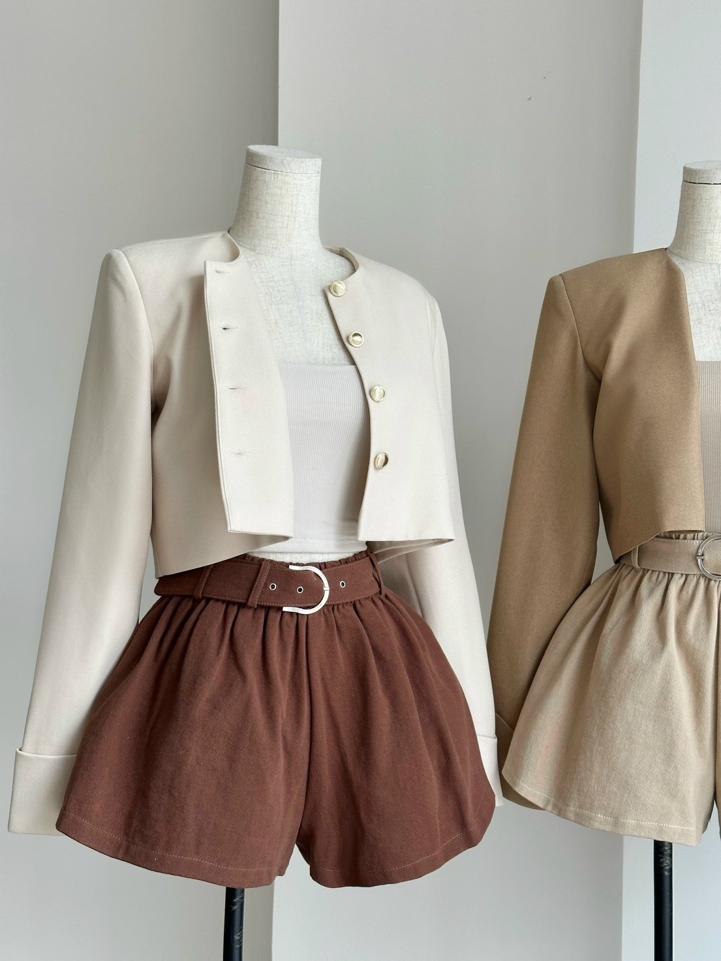 Pleated Shorts & Belt