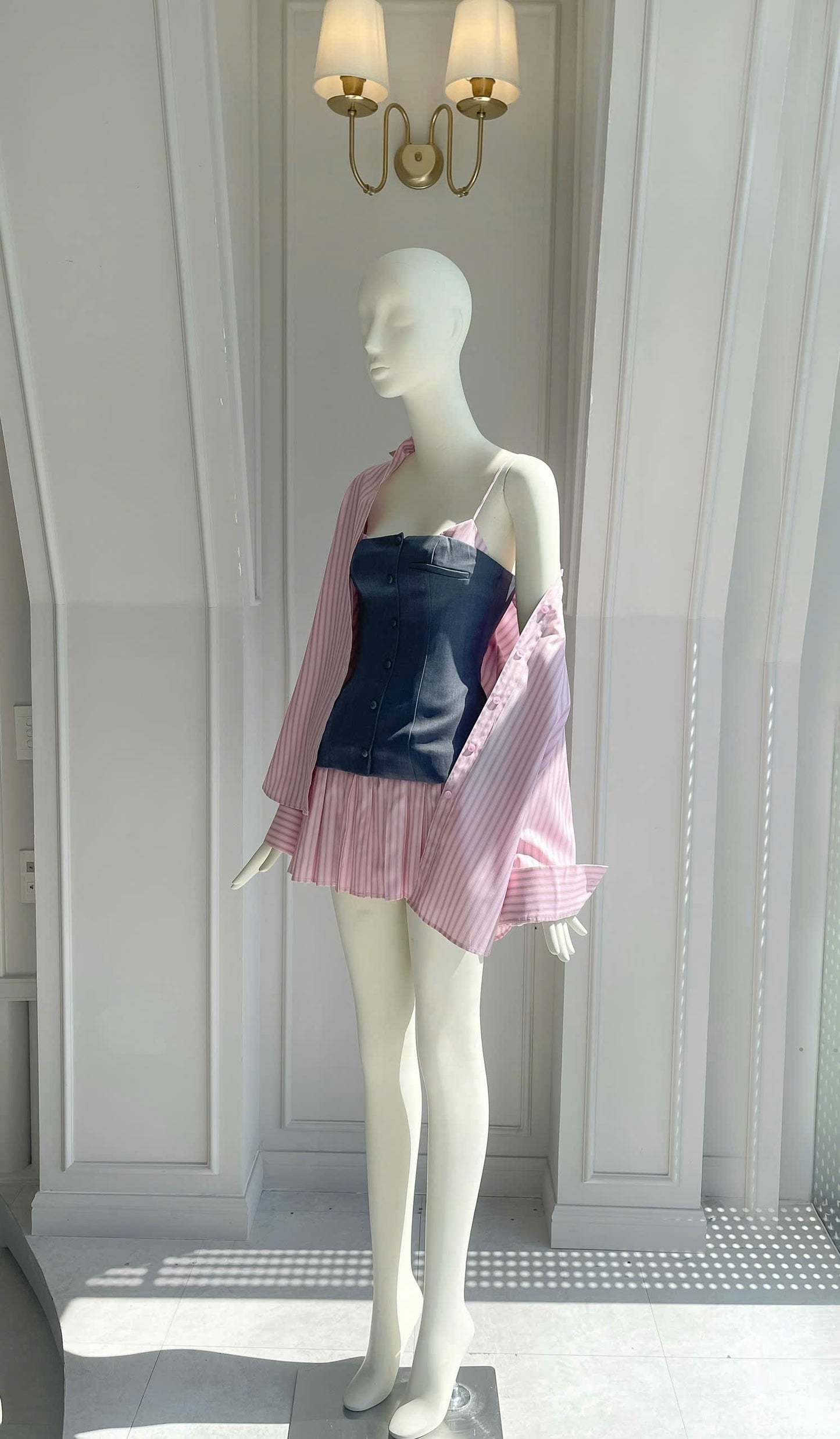 Pleated Dress & Button-up matching set