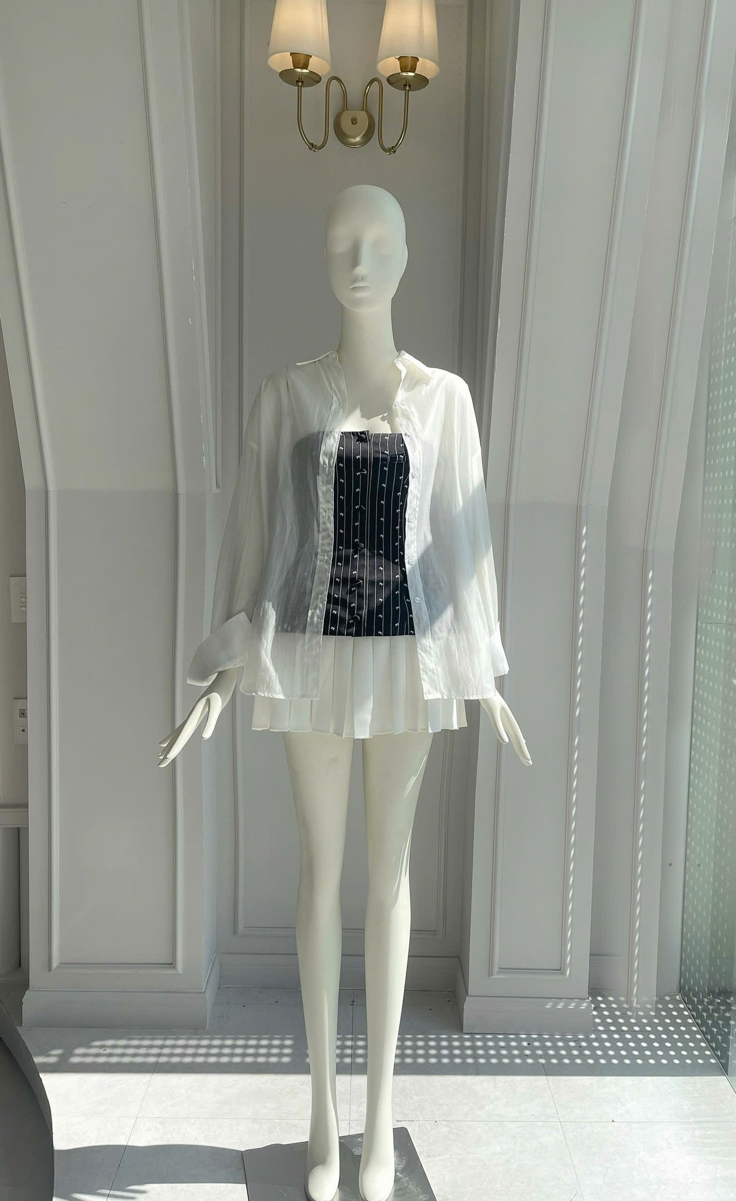Pleated Dress & Button-up matching set