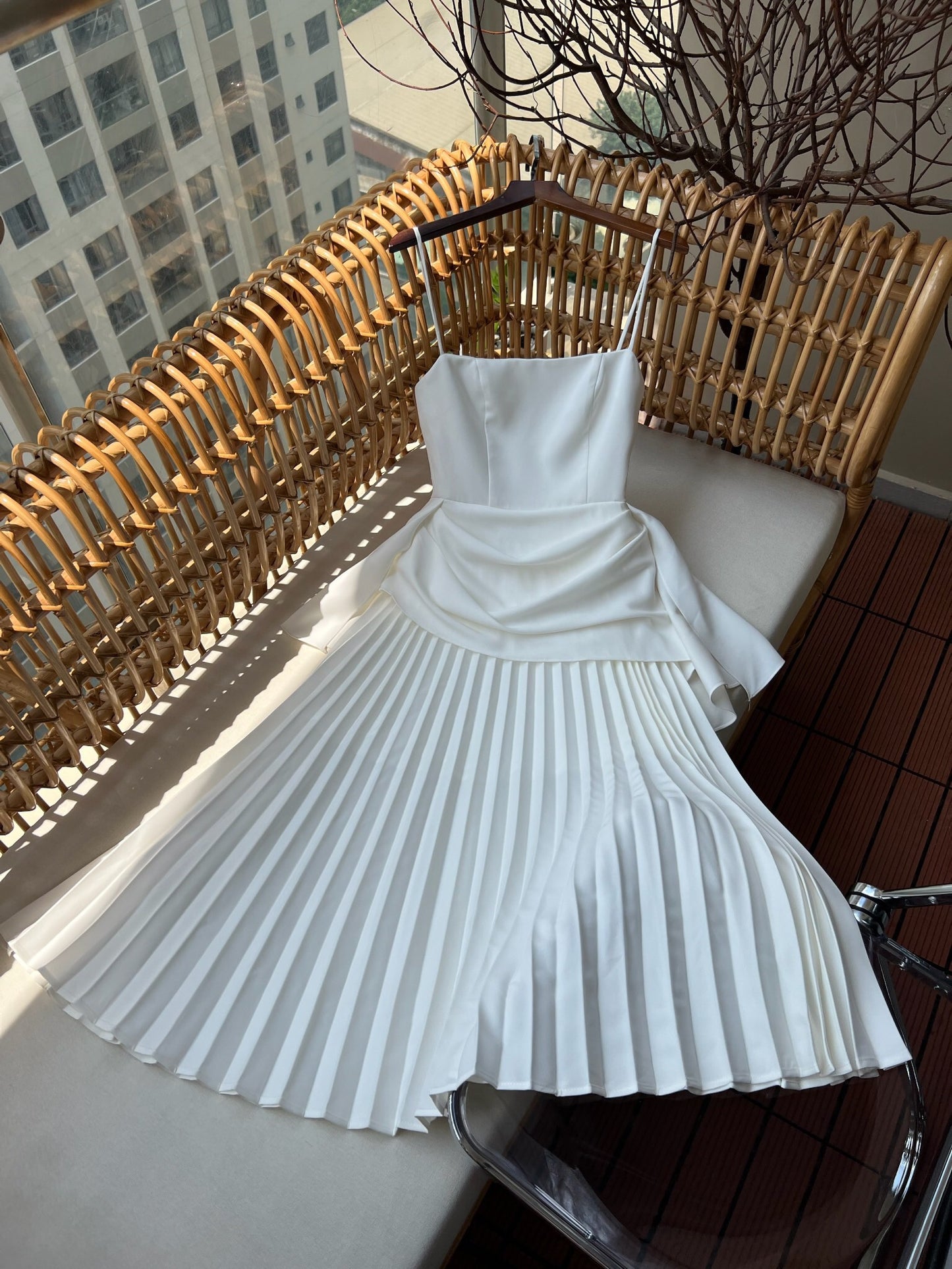 Pleated Midi Dress