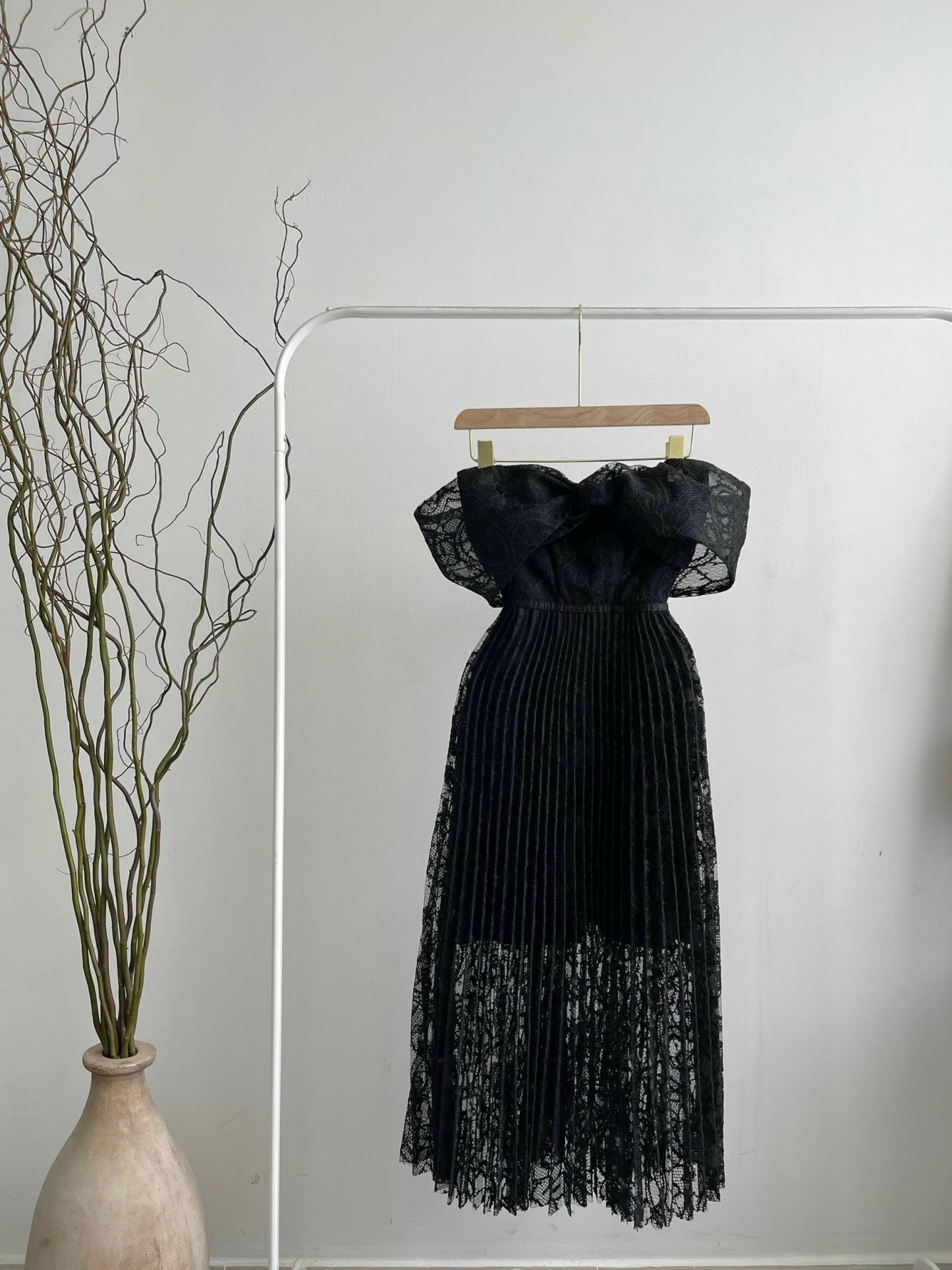 Off Shoulder Lace Midi Dress