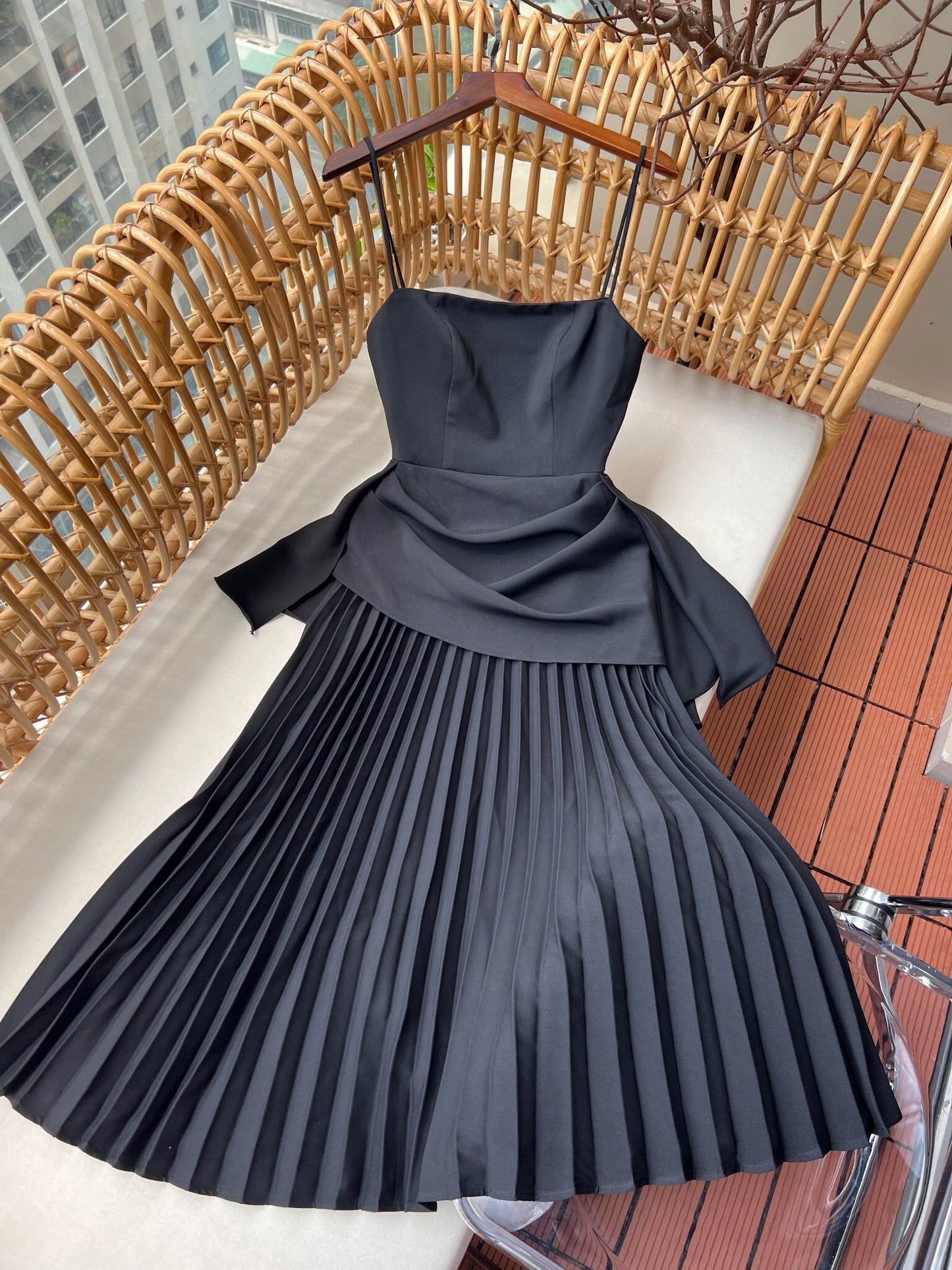 Pleated Midi Dress