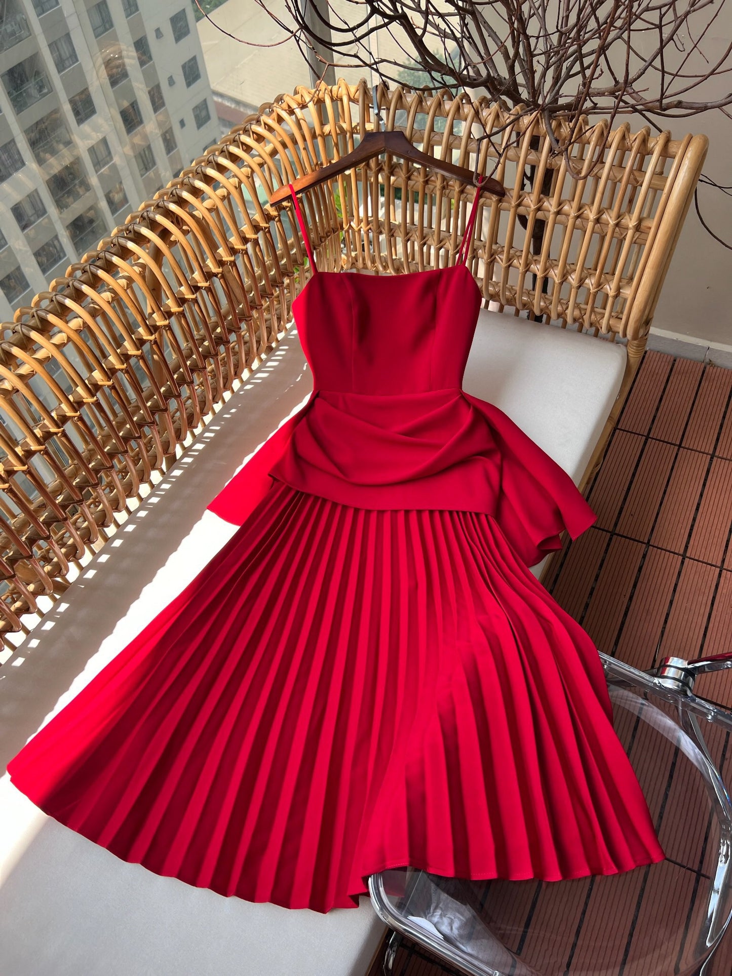 Pleated Midi Dress