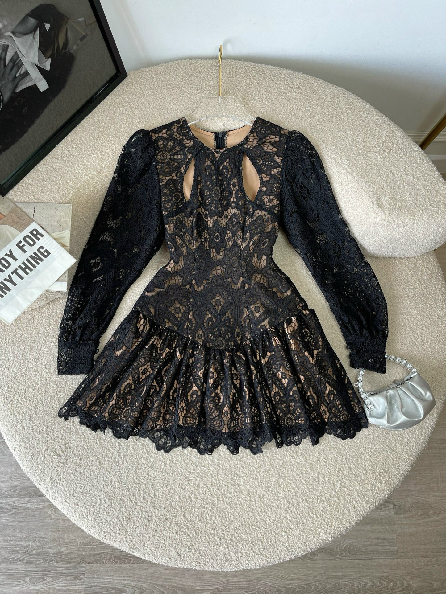 Lace Cutout Mini Dress