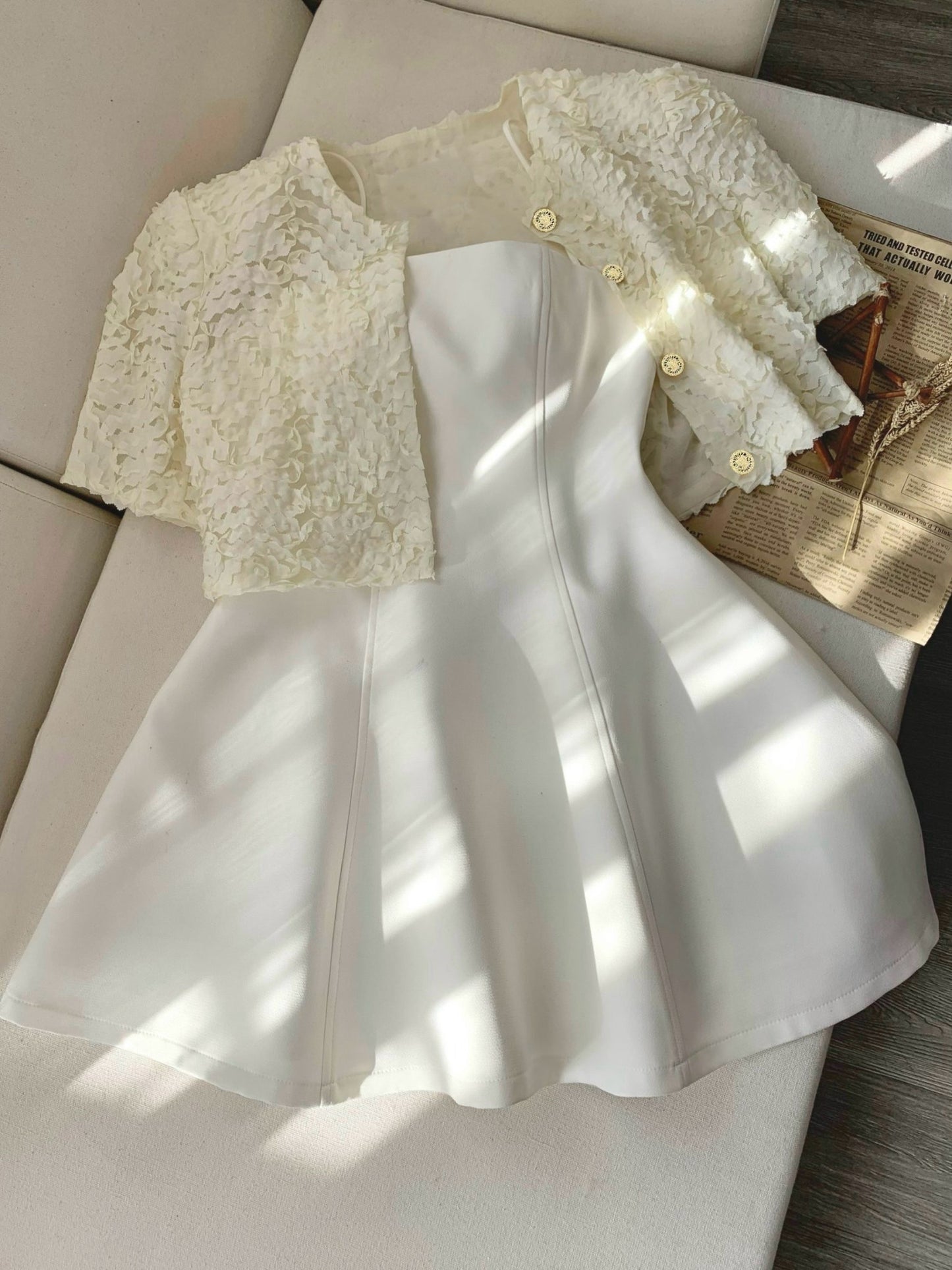 Lace Crop Jacket + Mini Dress Set