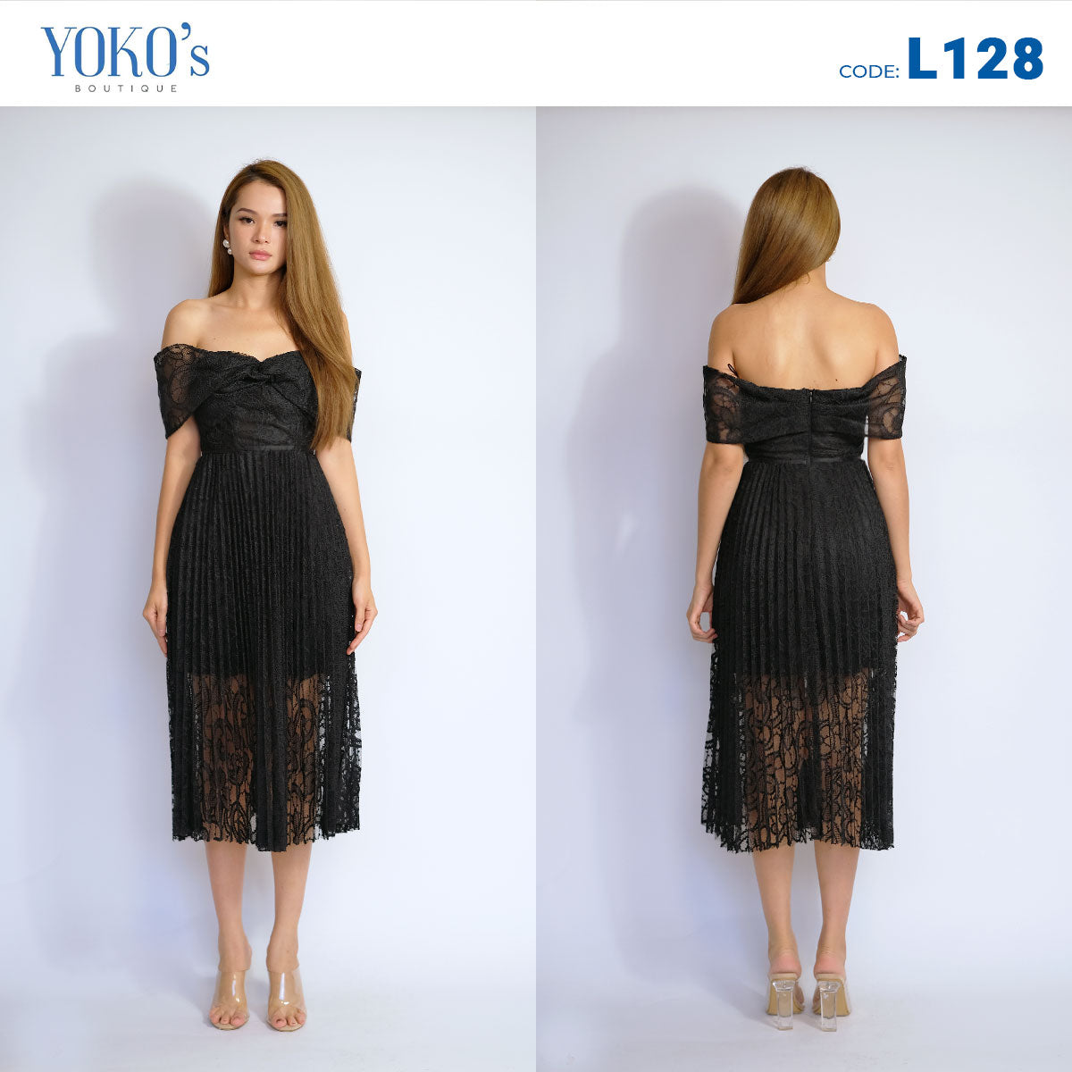 Off Shoulder Lace Midi Dress