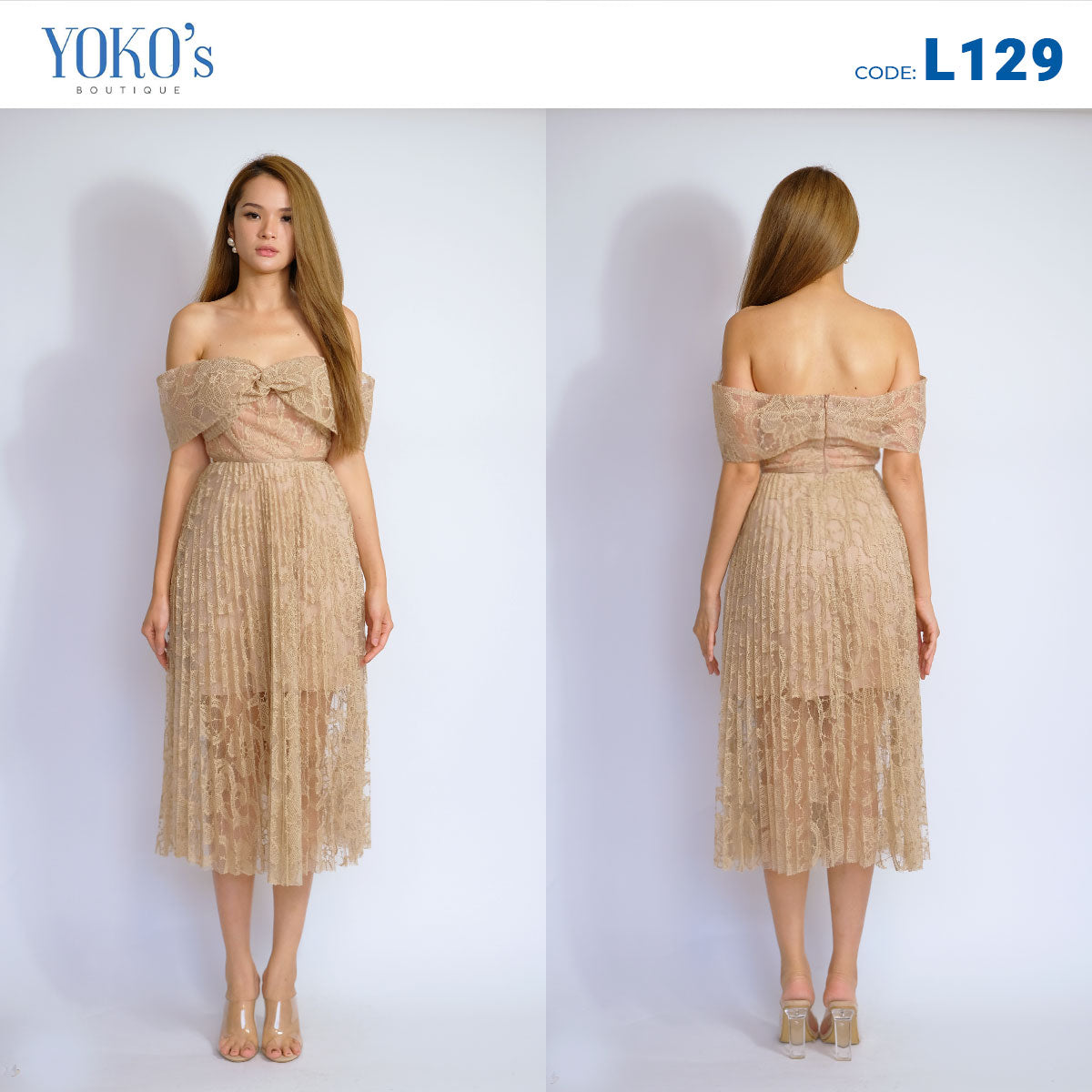 Off Shoulder Lace Midi Dress