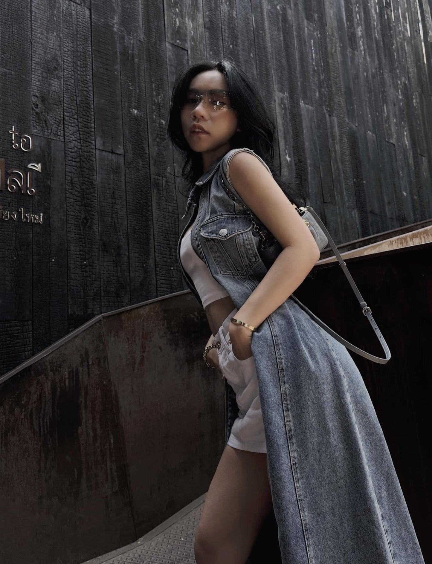 Denim Button-down Dress
