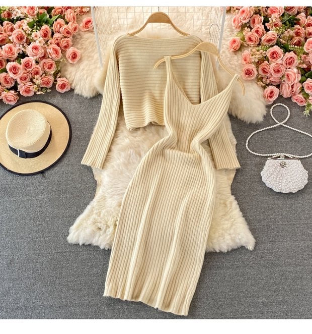 Knit Cropped Top & Knit Dress