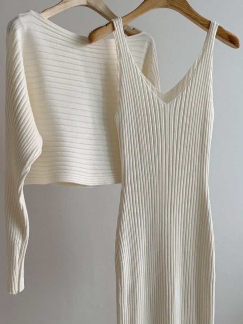 Knit Cropped Top & Knit Dress