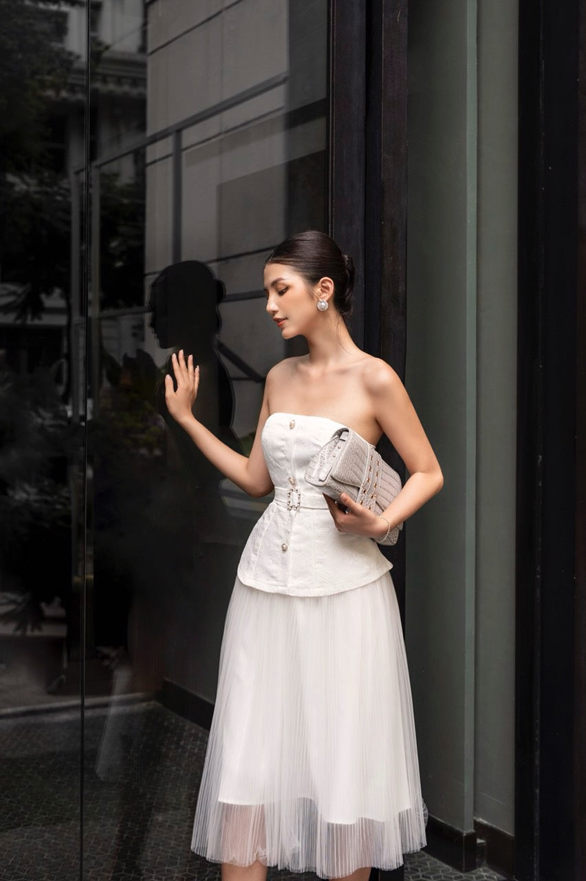 Strapless dress & belt