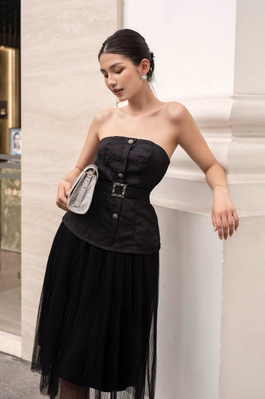 Strapless dress & belt