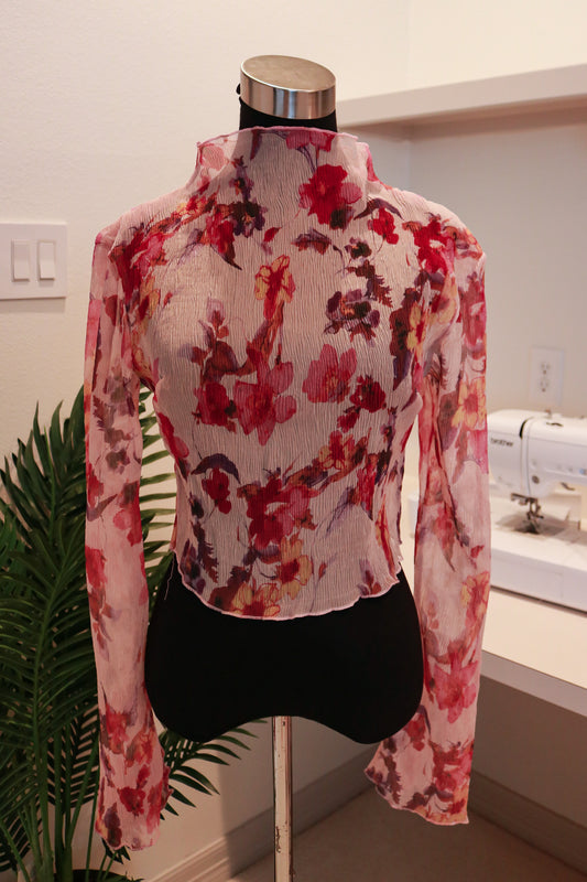 Long-sleeves Floral Blouse