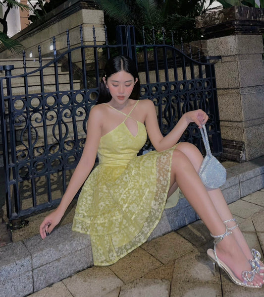 Sheer Ruffle Dress