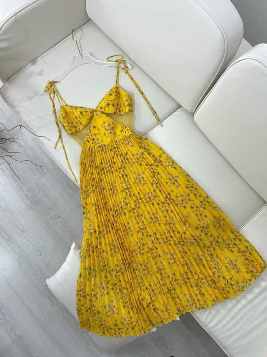 Floral Pleated Midi Dress