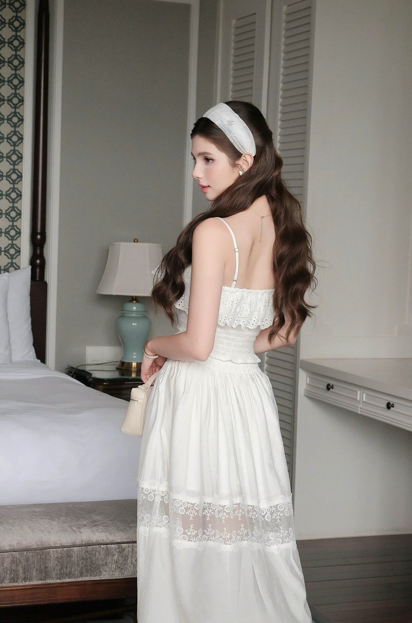 Lace Croptop & Maxi Skirt Set