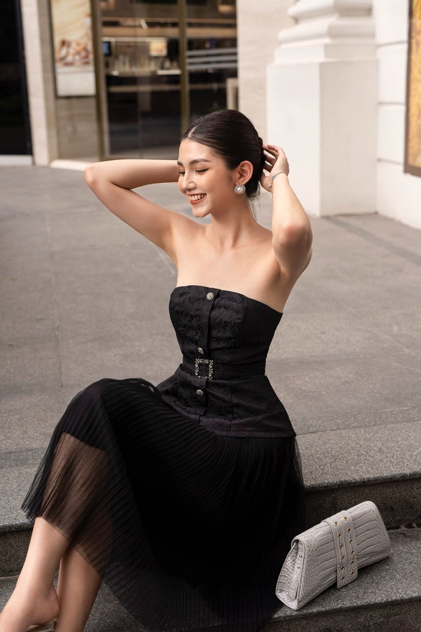 Strapless dress & belt