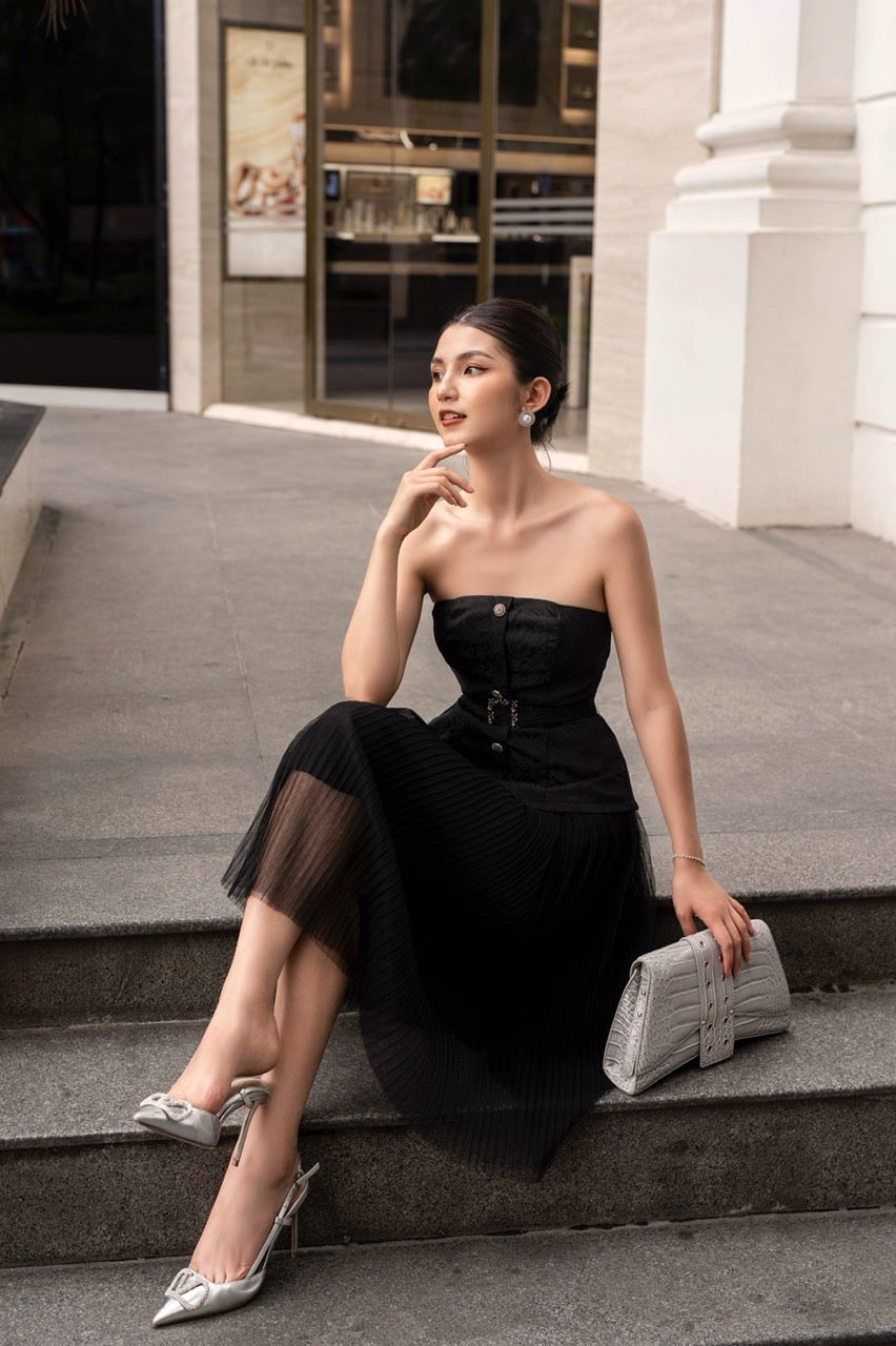 Strapless dress & belt