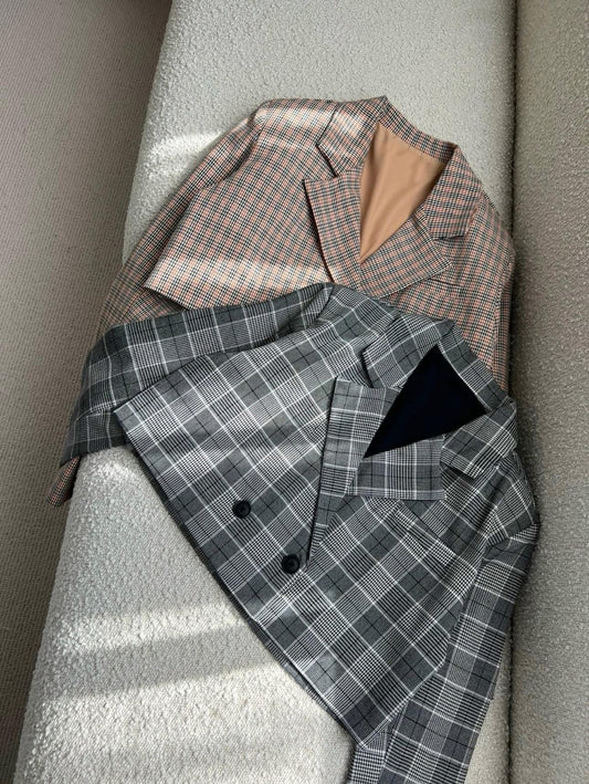 Plaid Cropped Blazer