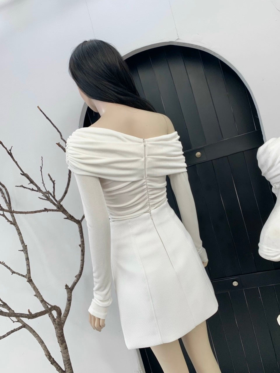 Long Sleeve Open-Shoulder Top + Skirt Set