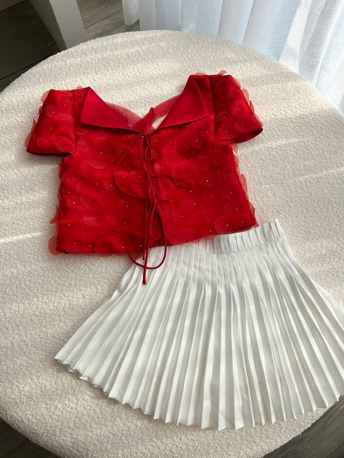 Top + Pleated Skort Set