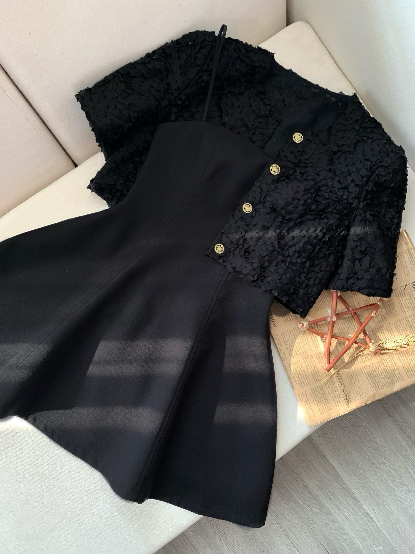 Lace Crop Jacket + Mini Dress Set