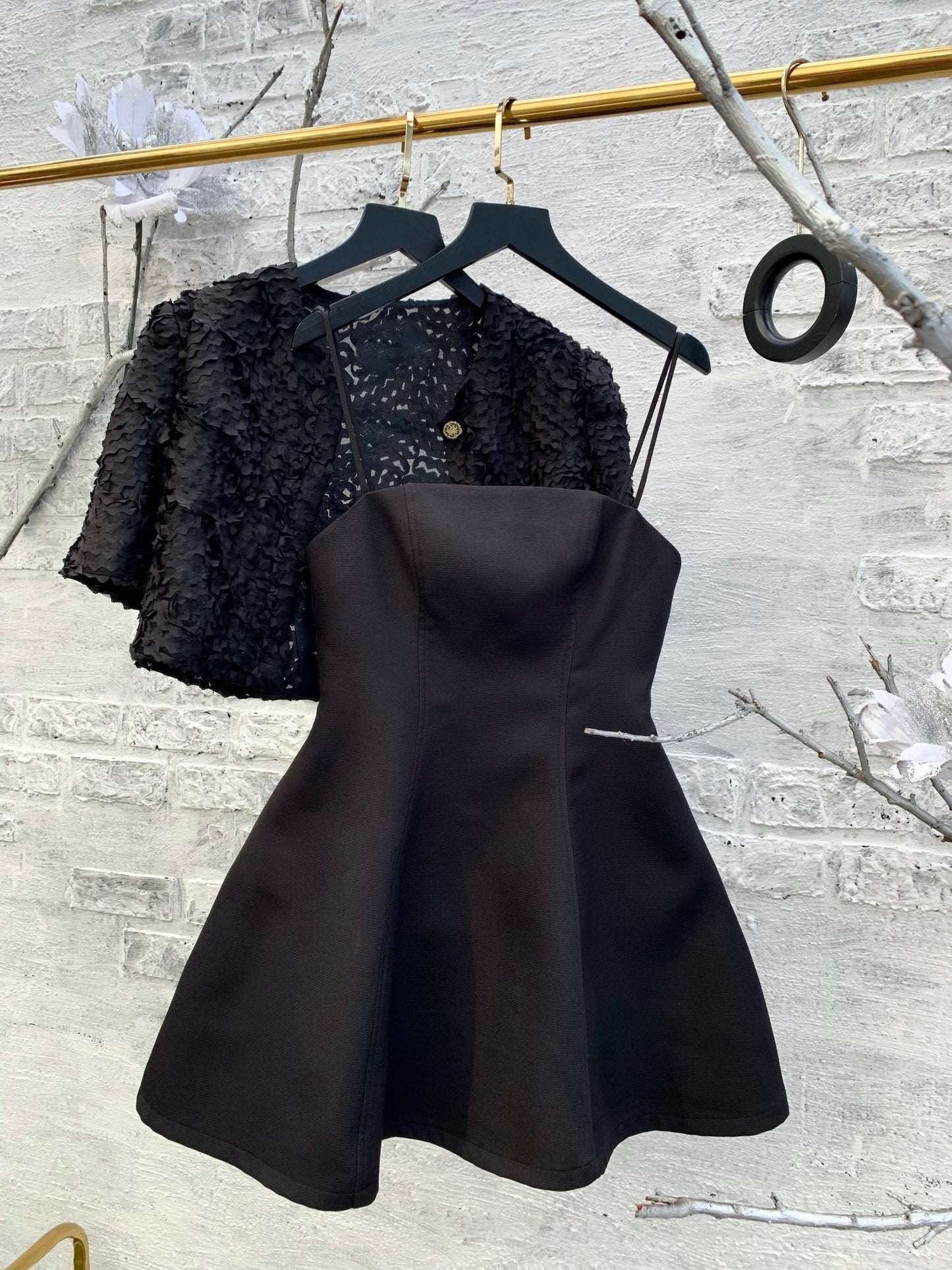 Lace Crop Jacket + Mini Dress Set