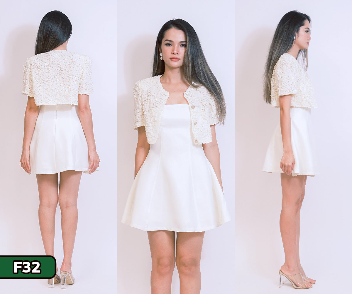 Lace Crop Jacket + Mini Dress Set