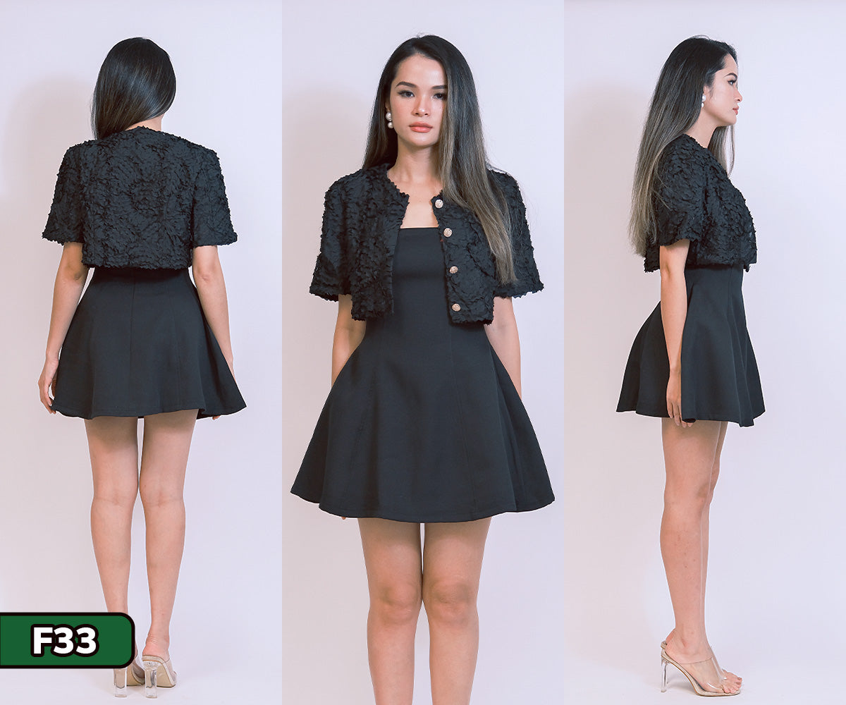 Lace Crop Jacket + Mini Dress Set